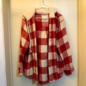 Euc AE flannel with Sherpa hood size large. This is oversized